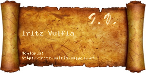 Iritz Vulfia névjegykártya